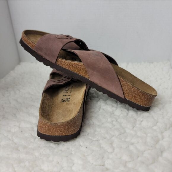 Birkenstock Papillio Daytona Womens Slip Sz 10 Brown Leather Crossover Strap - Picture 6 of 10